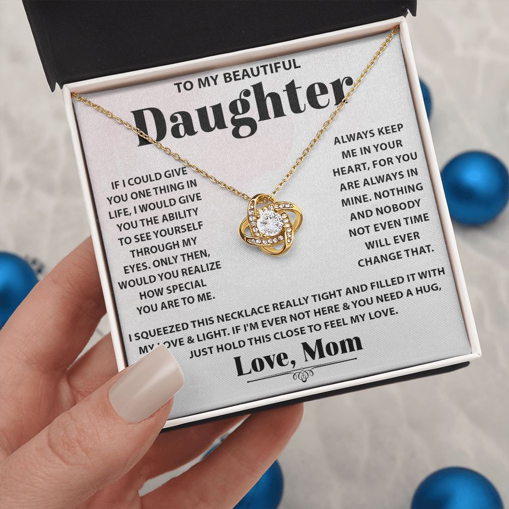 Daughter-My Everything Love Knot Necklace