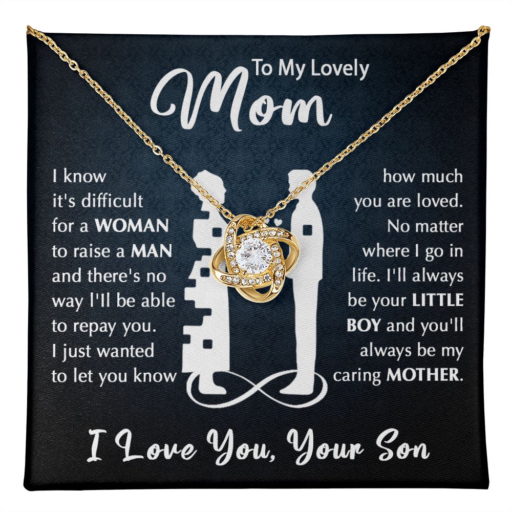 Mom-Your Little Boy Love Knot Necklace