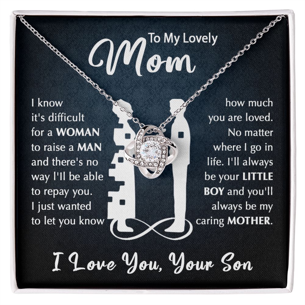 Mom-Your Little Boy Love Knot Necklace