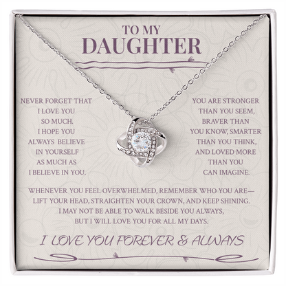 Daughter — Straighten Your Crown Love Knot Necklace
