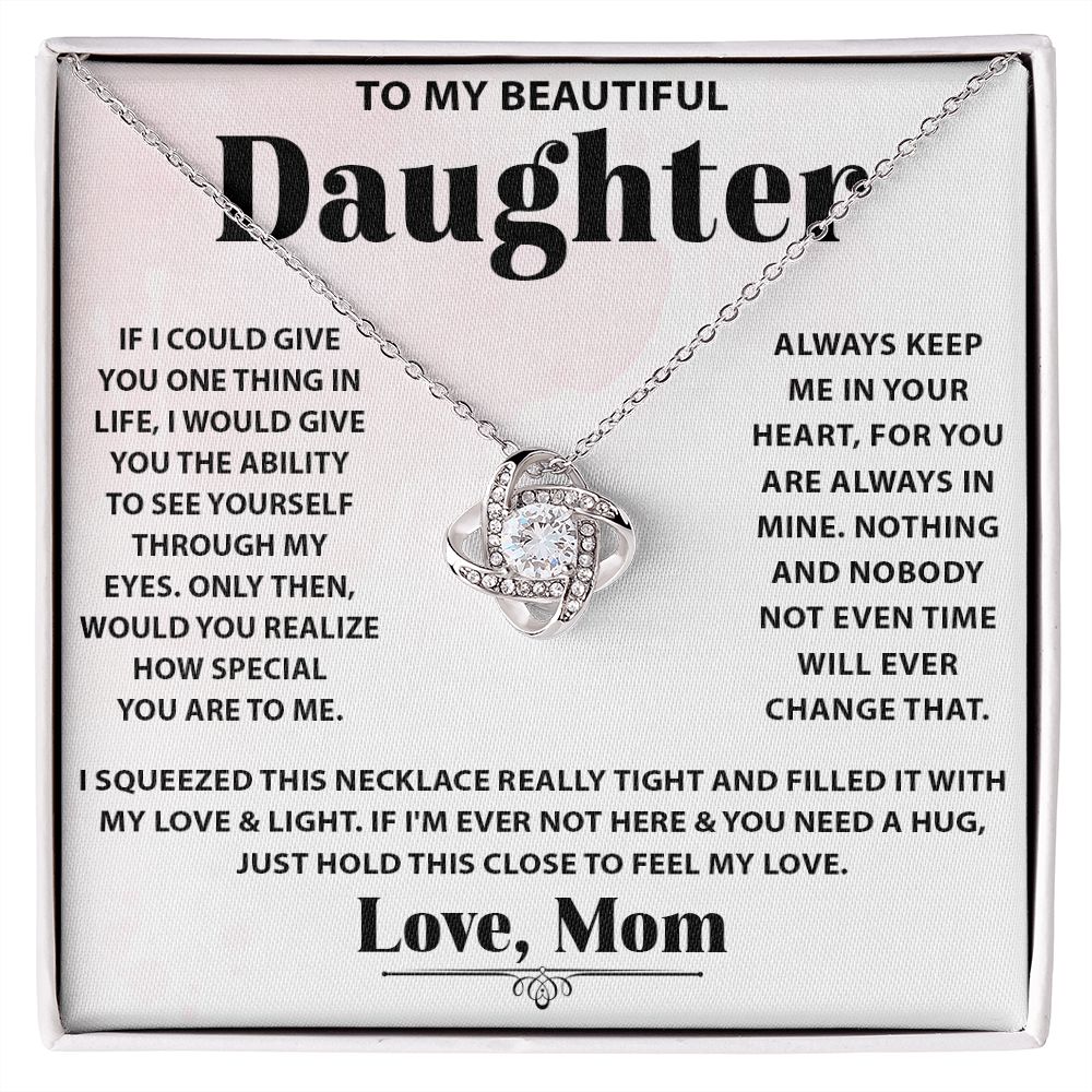 Daughter-My Everything Love Knot Necklace