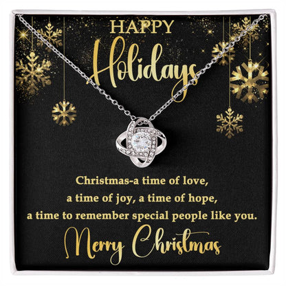 For Her - Happy Holidays Love Knot Necklace