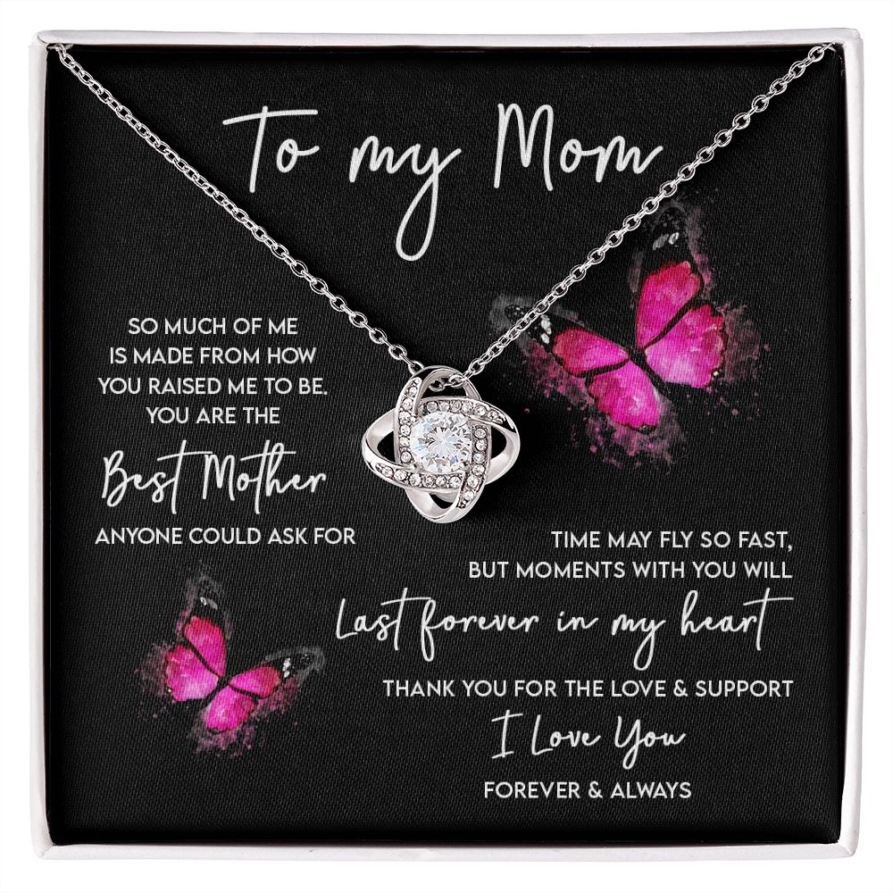 Mom-Forever In My Heart Love Knot Necklace