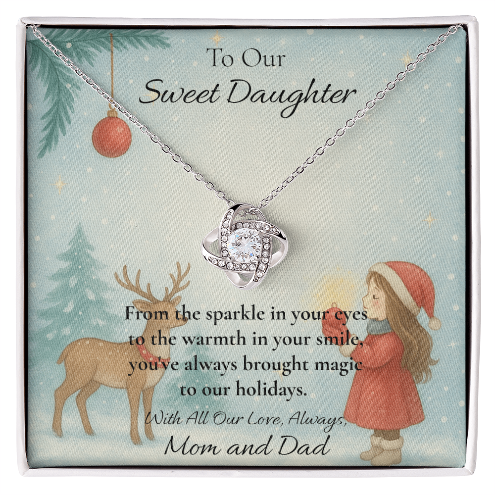 Daughter - Sparkle In Your Eyes Love Knot Necklace