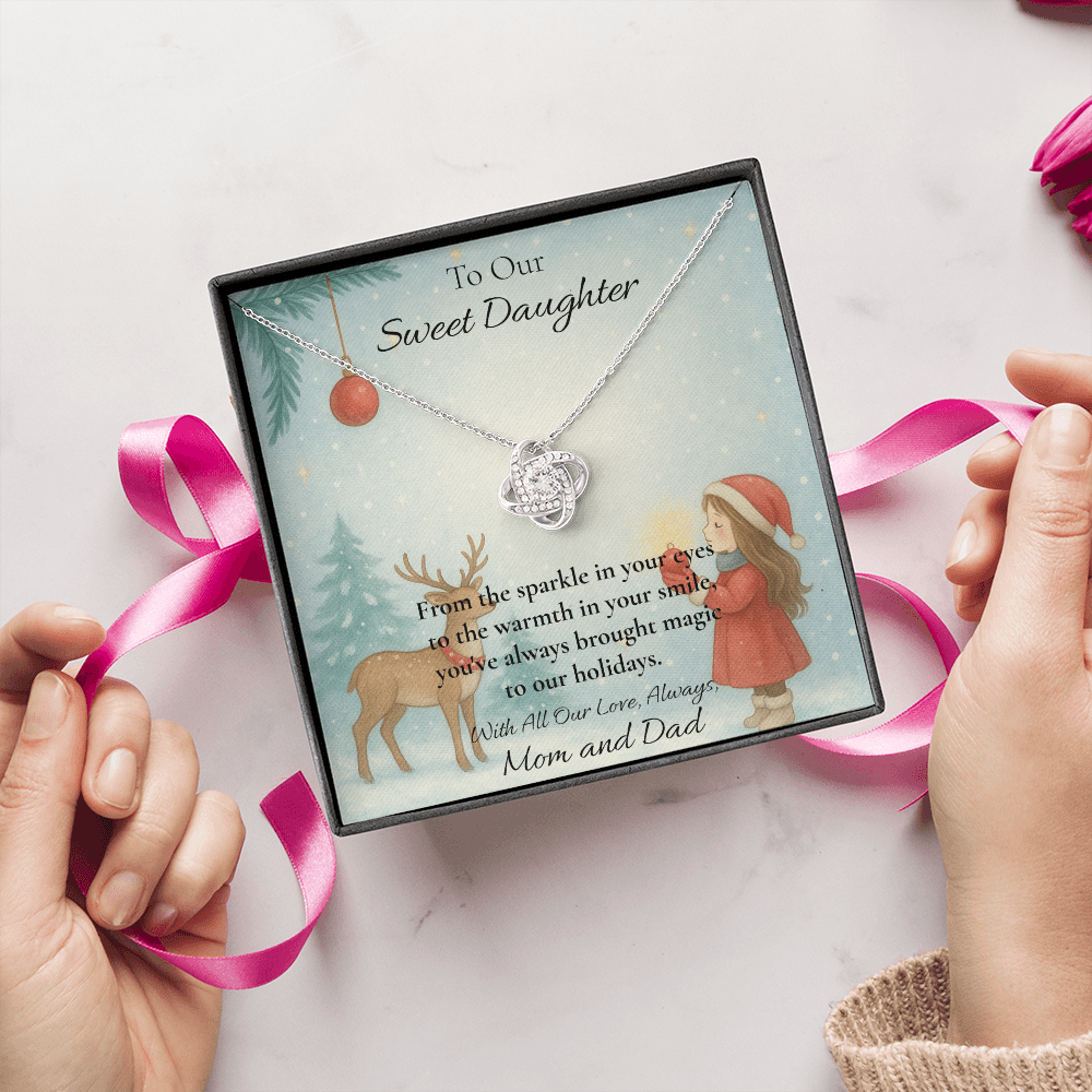 Daughter - Sparkle In Your Eyes Love Knot Necklace