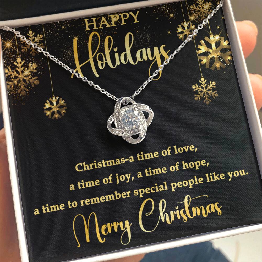 For Her - Happy Holidays Love Knot Necklace