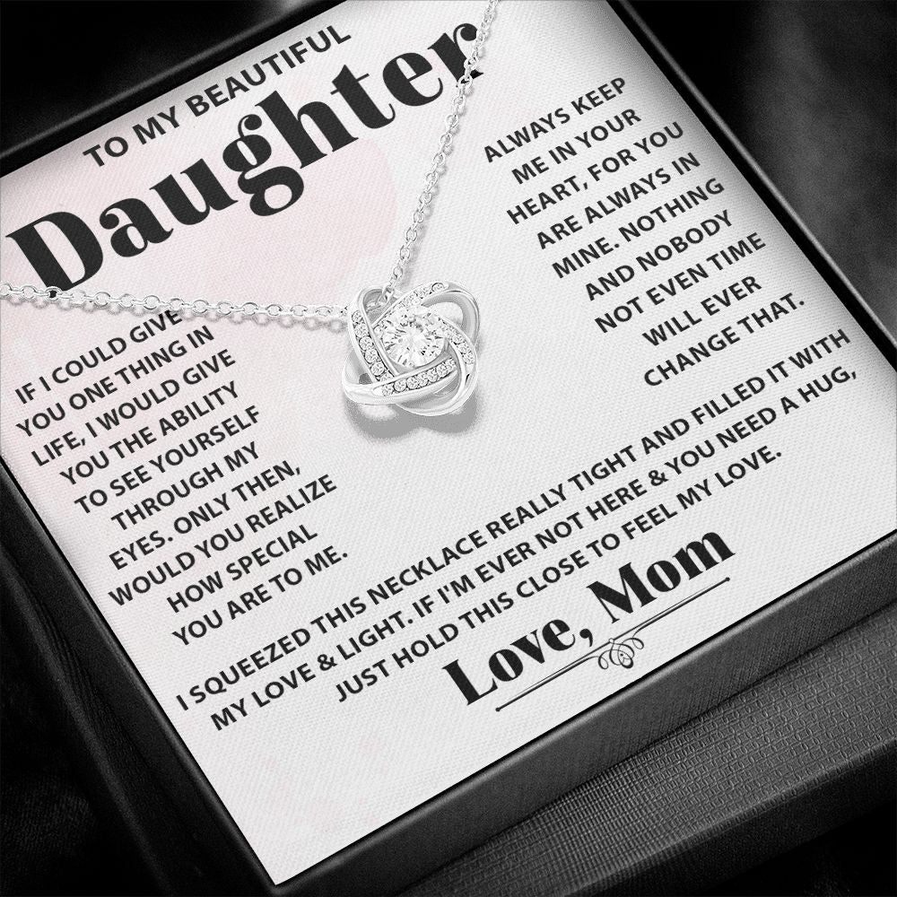 Daughter-My Everything Love Knot Necklace