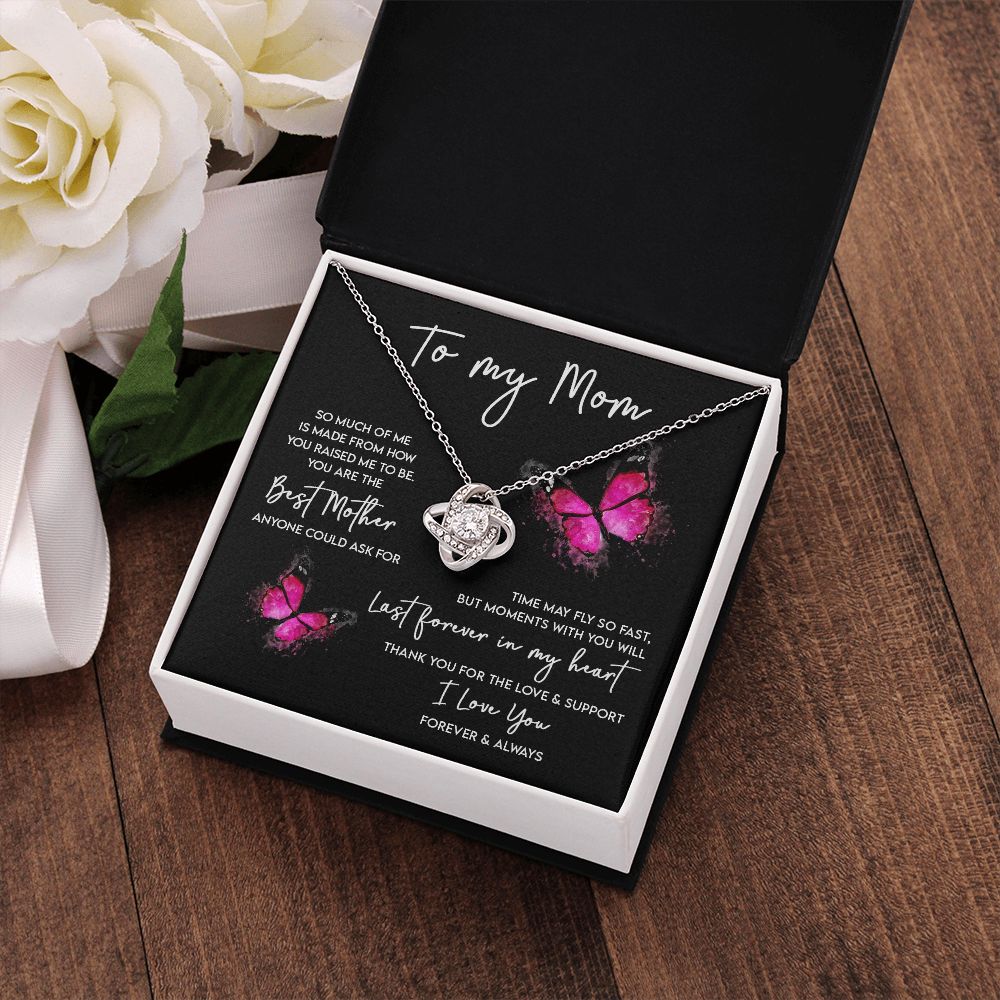 Mom-Forever In My Heart Love Knot Necklace
