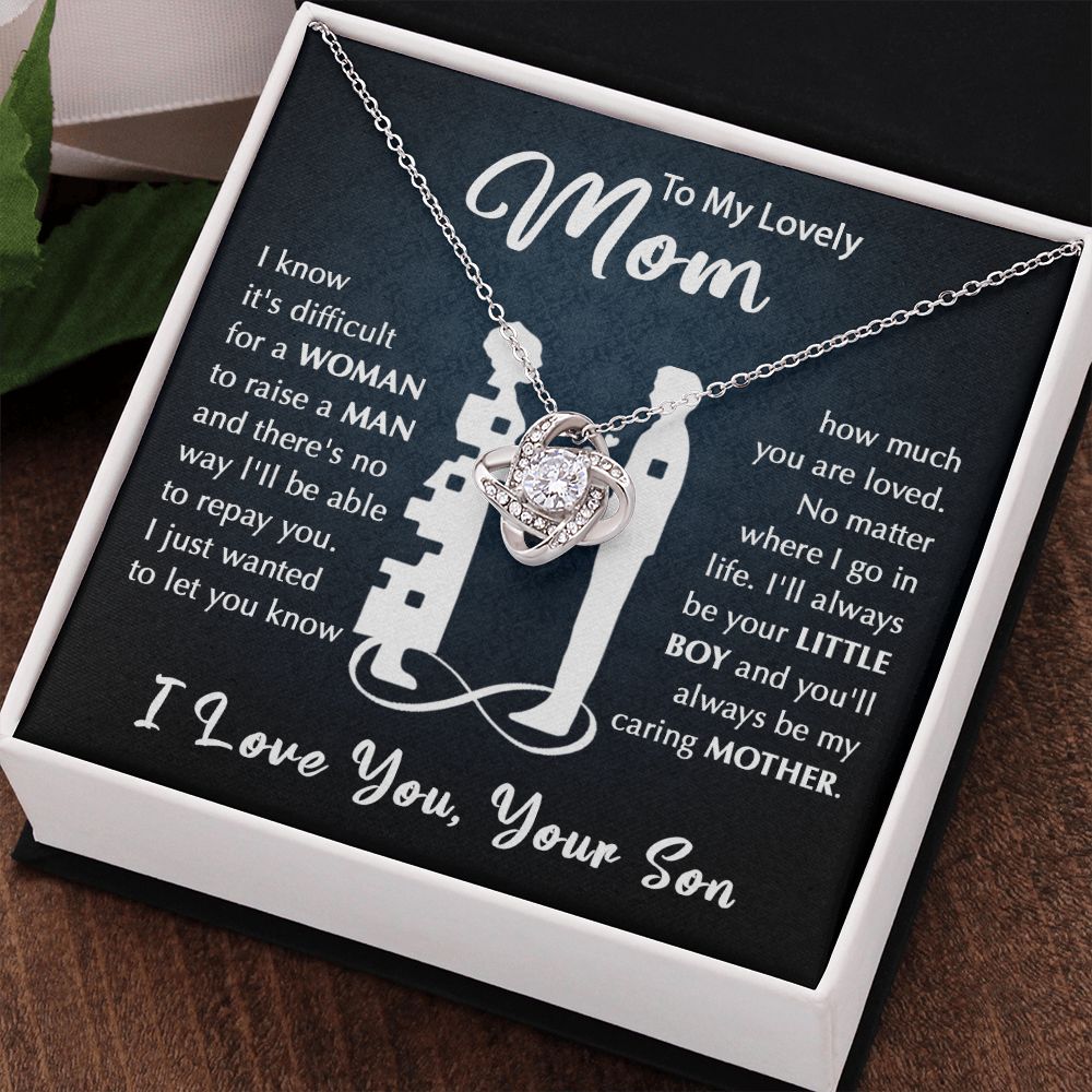 Mom-Your Little Boy Love Knot Necklace