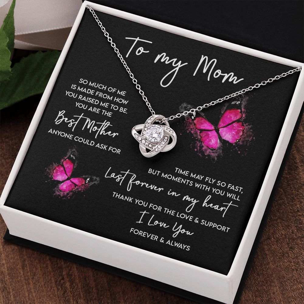 Mom-Forever In My Heart Love Knot Necklace