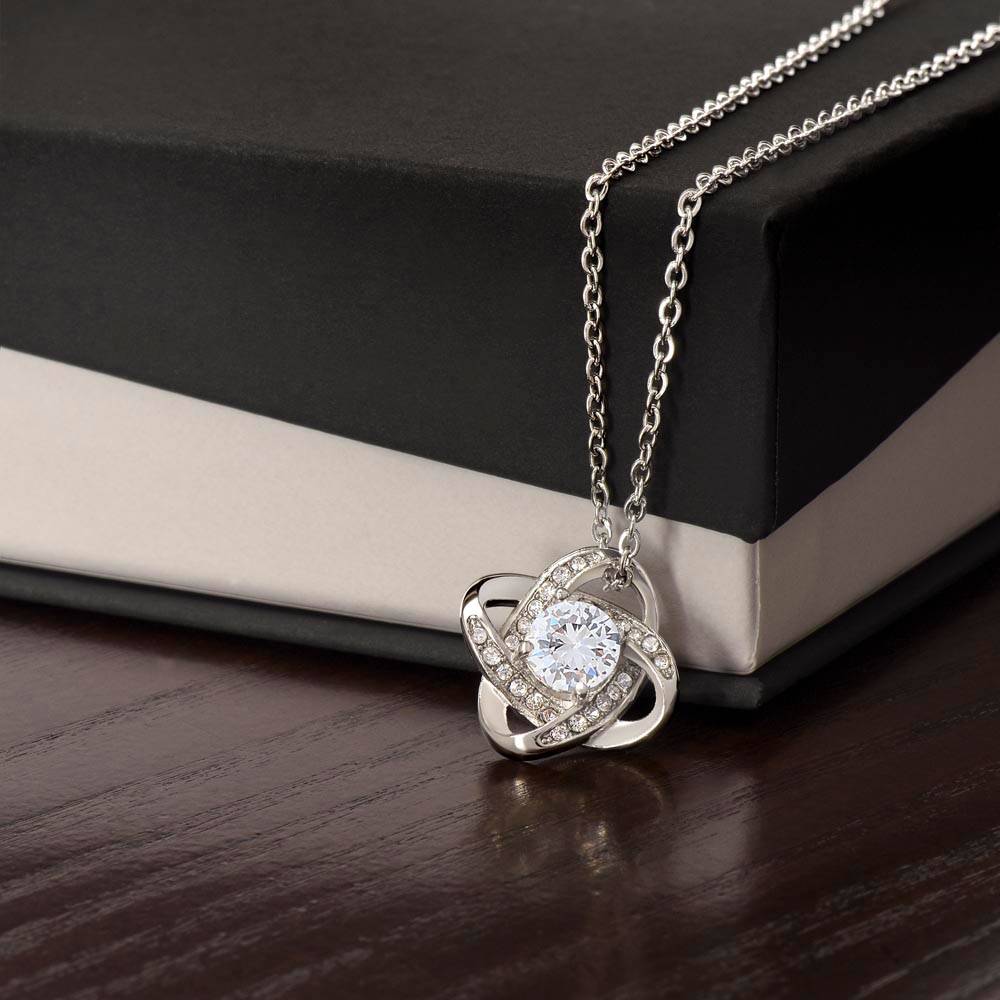 Mom-On My Wedding Day Love Knot Necklace