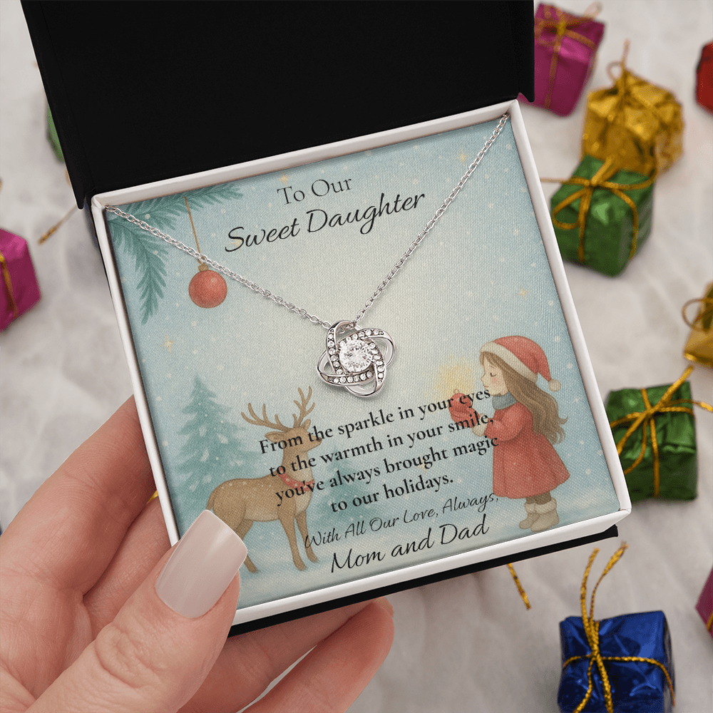 Daughter - Sparkle In Your Eyes Love Knot Necklace