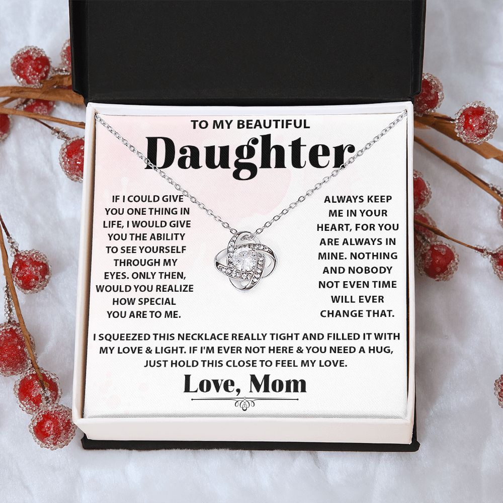 Daughter-My Everything Love Knot Necklace