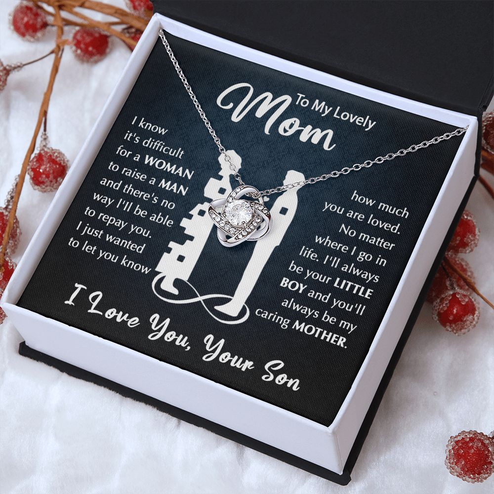 Mom-Your Little Boy Love Knot Necklace