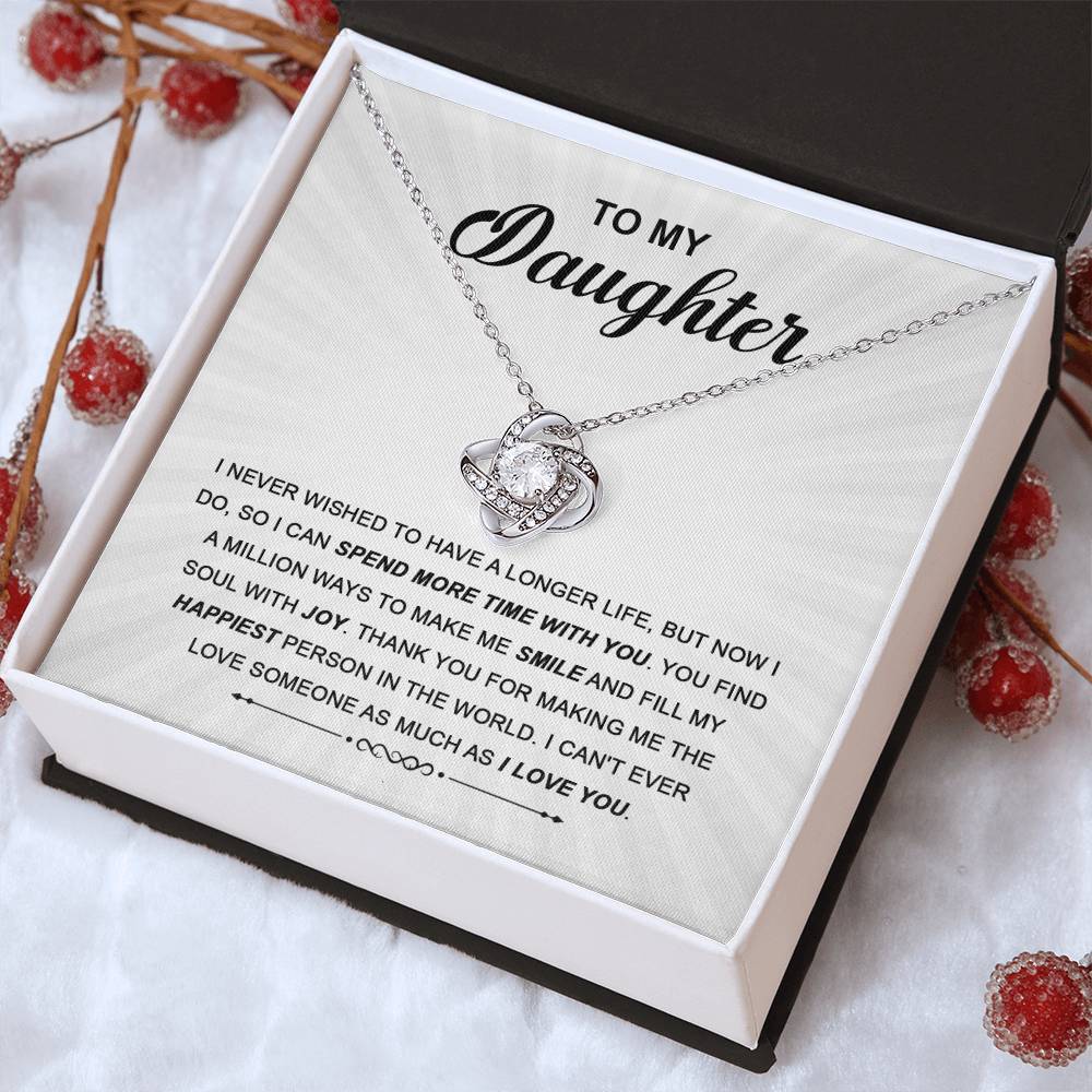 Daughter - Spend More Time Love Knot Necklace