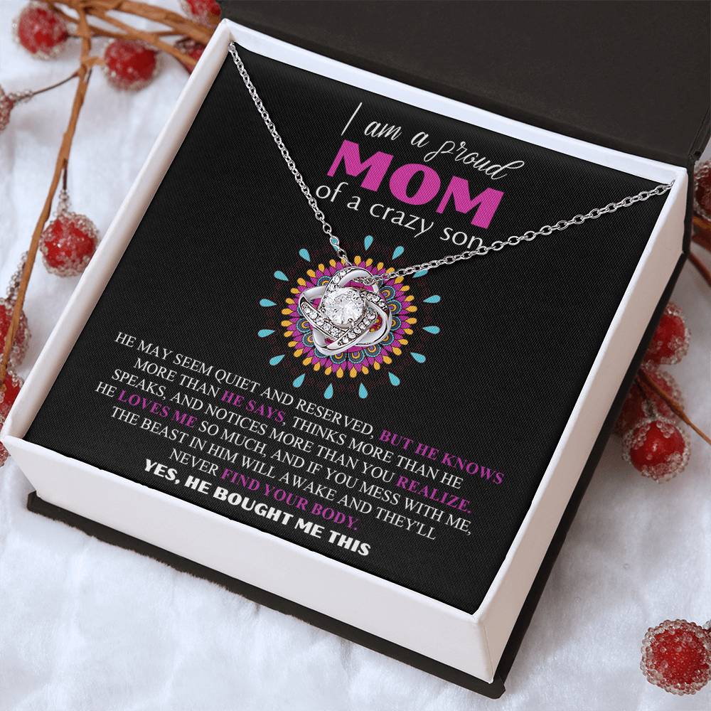 Mom - Proud Mom Love Knot Necklace