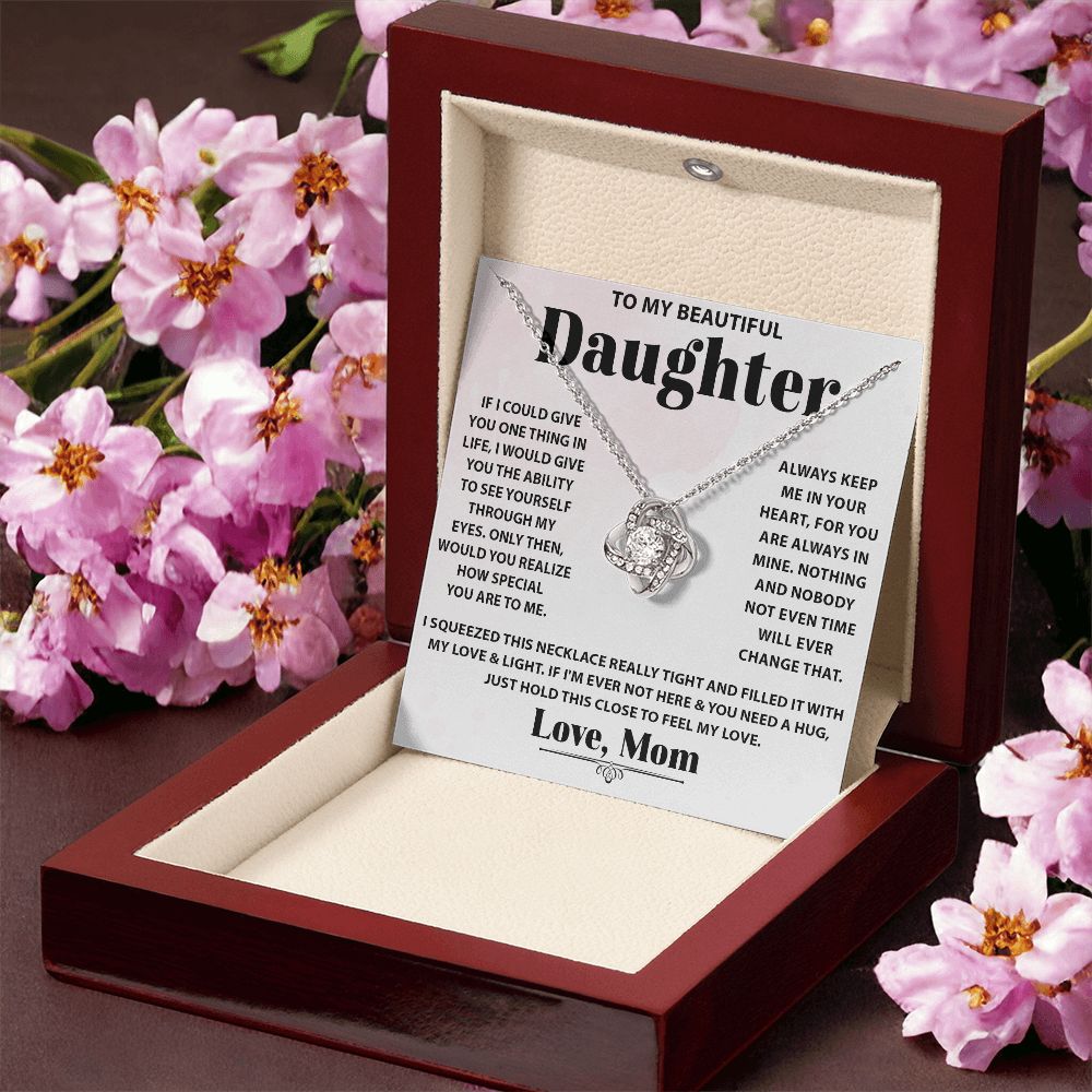 Daughter-My Everything Love Knot Necklace