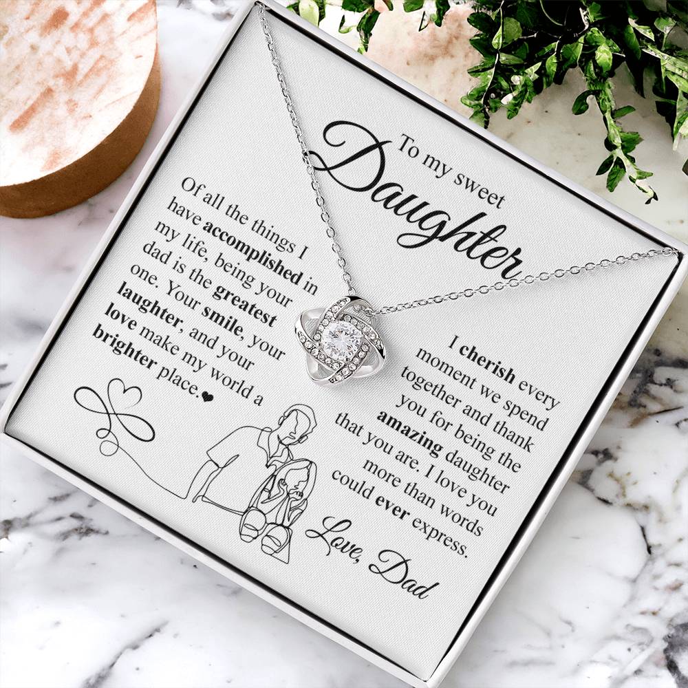 Daughter - More Than Words Love Knot Necklace