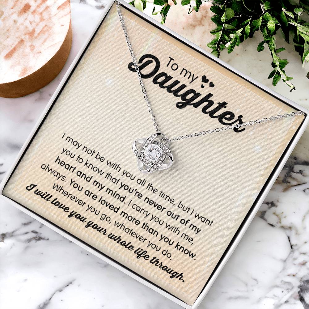 Daughter - I Carry You Love Knot Necklace