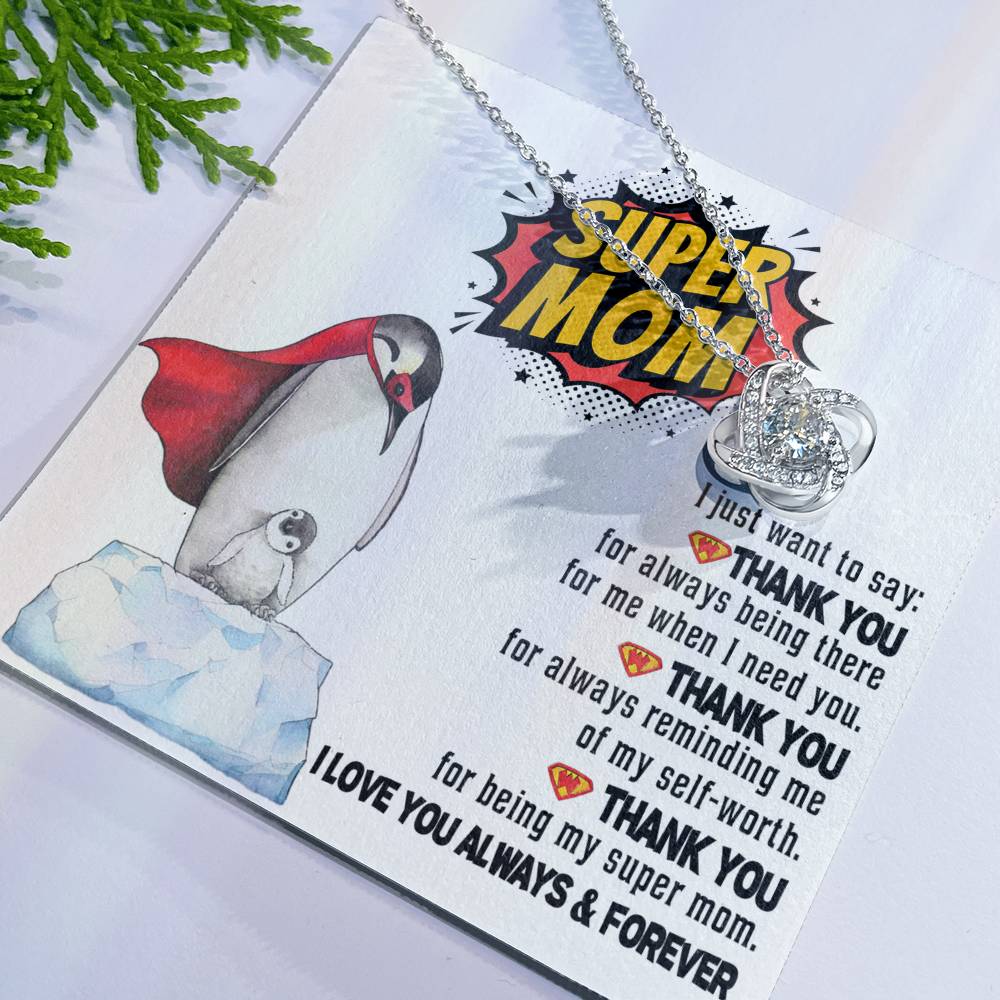 Mom - Supermom Love Knot Necklace