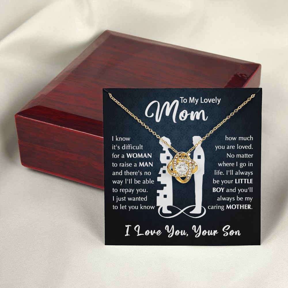 Mom-Your Little Boy Love Knot Necklace