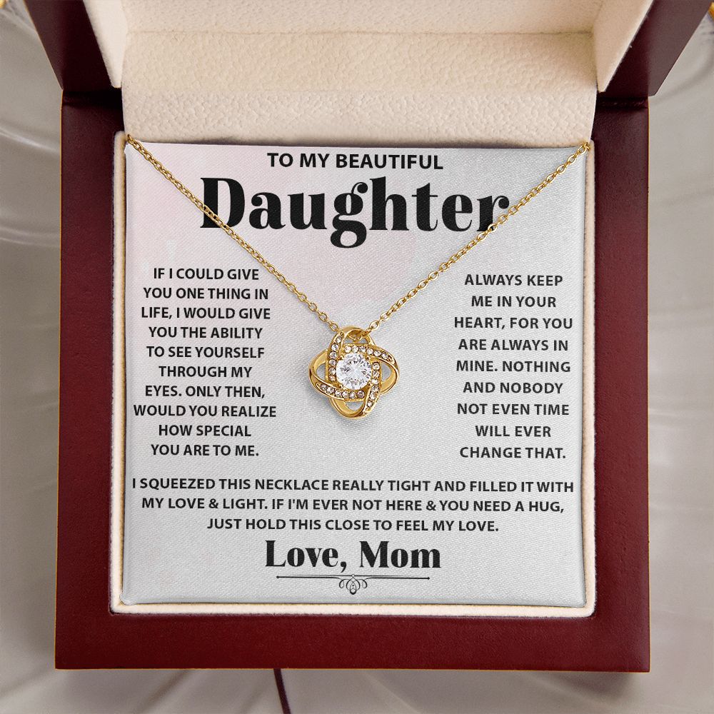 Daughter-My Everything Love Knot Necklace