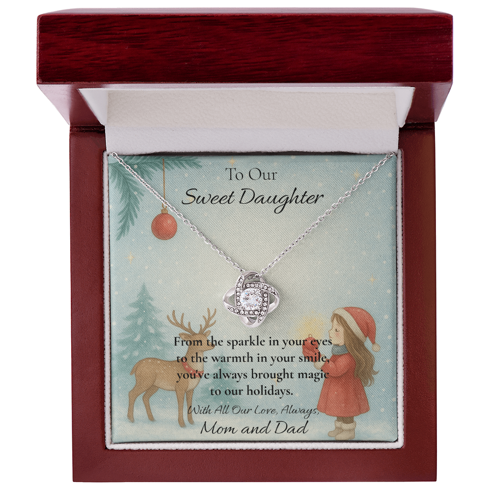 Daughter - Sparkle In Your Eyes Love Knot Necklace