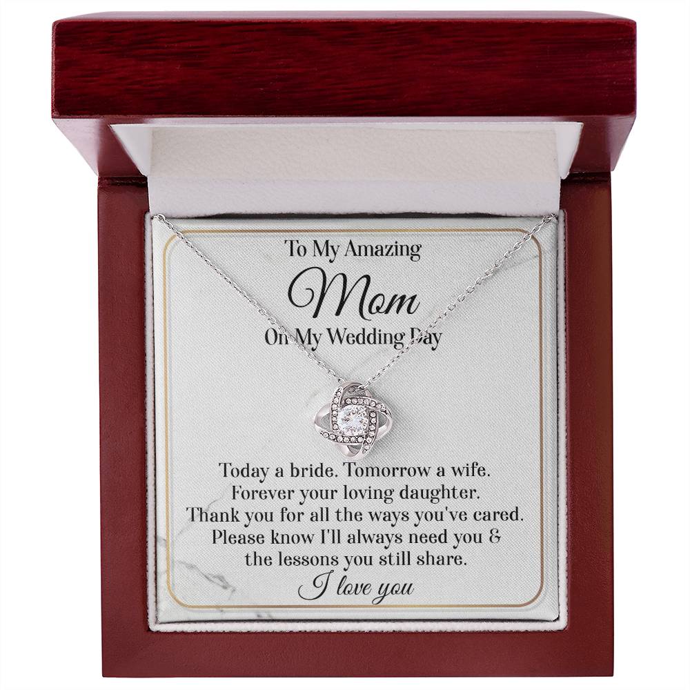 Mom-On My Wedding Day Love Knot Necklace