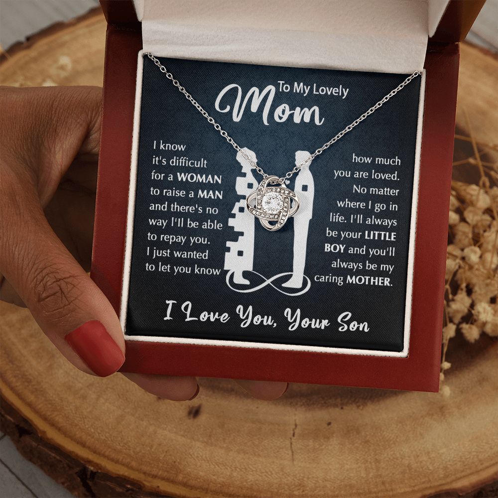 Mom-Your Little Boy Love Knot Necklace