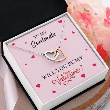 To My Soulmate - Be My Valentine - Interlocking Hearts Necklace