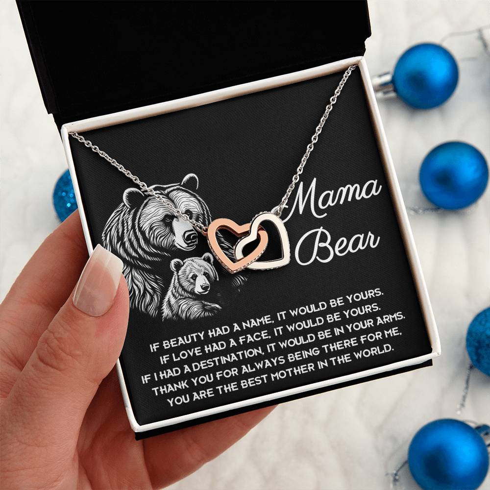 Mom - In Your Arms Interlocking Hearts Necklace