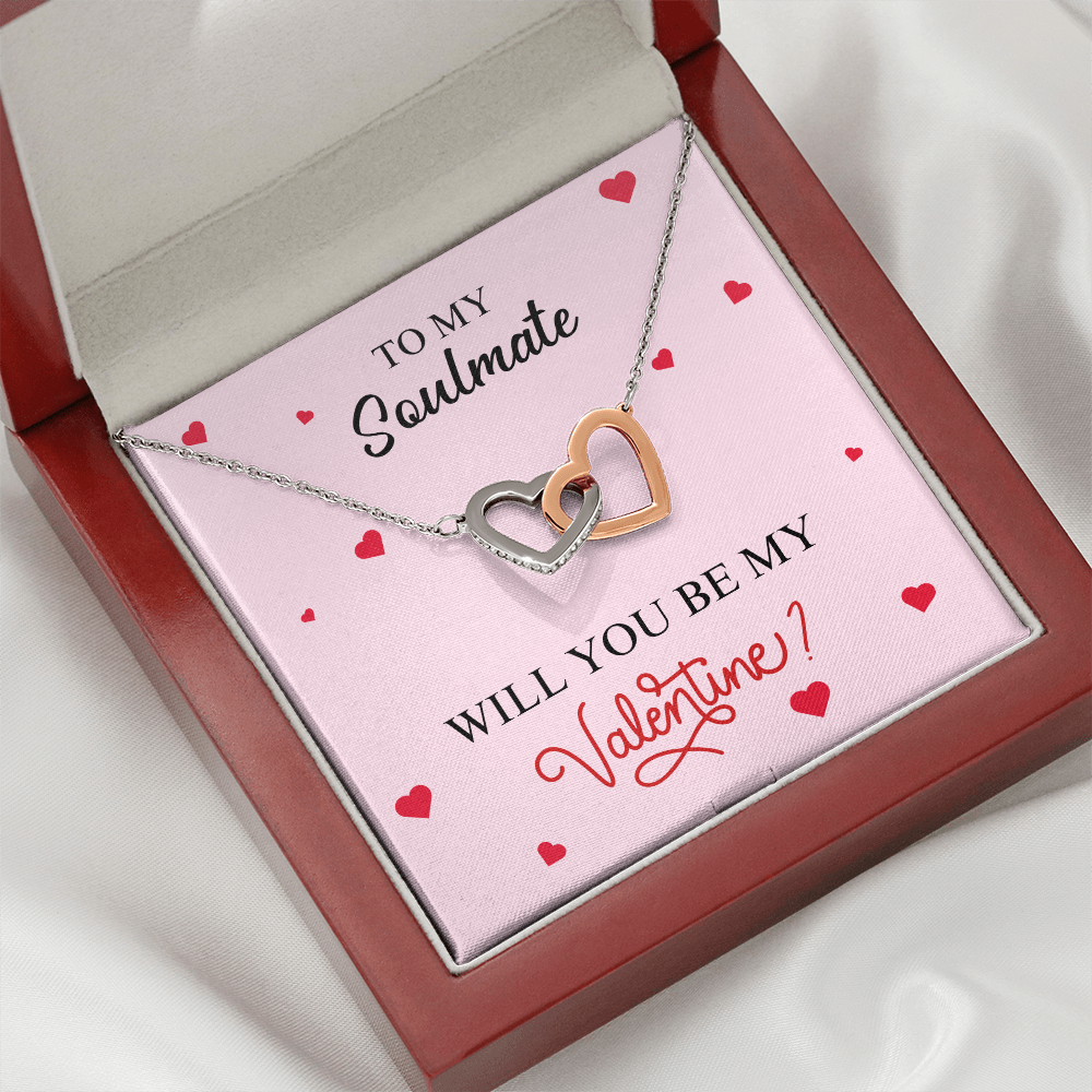 To My Soulmate - Be My Valentine - Interlocking Hearts Necklace