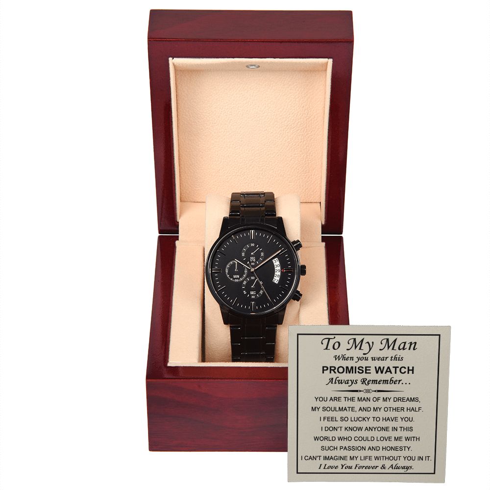 My Man-Promise Watch Black Chronograph Watch