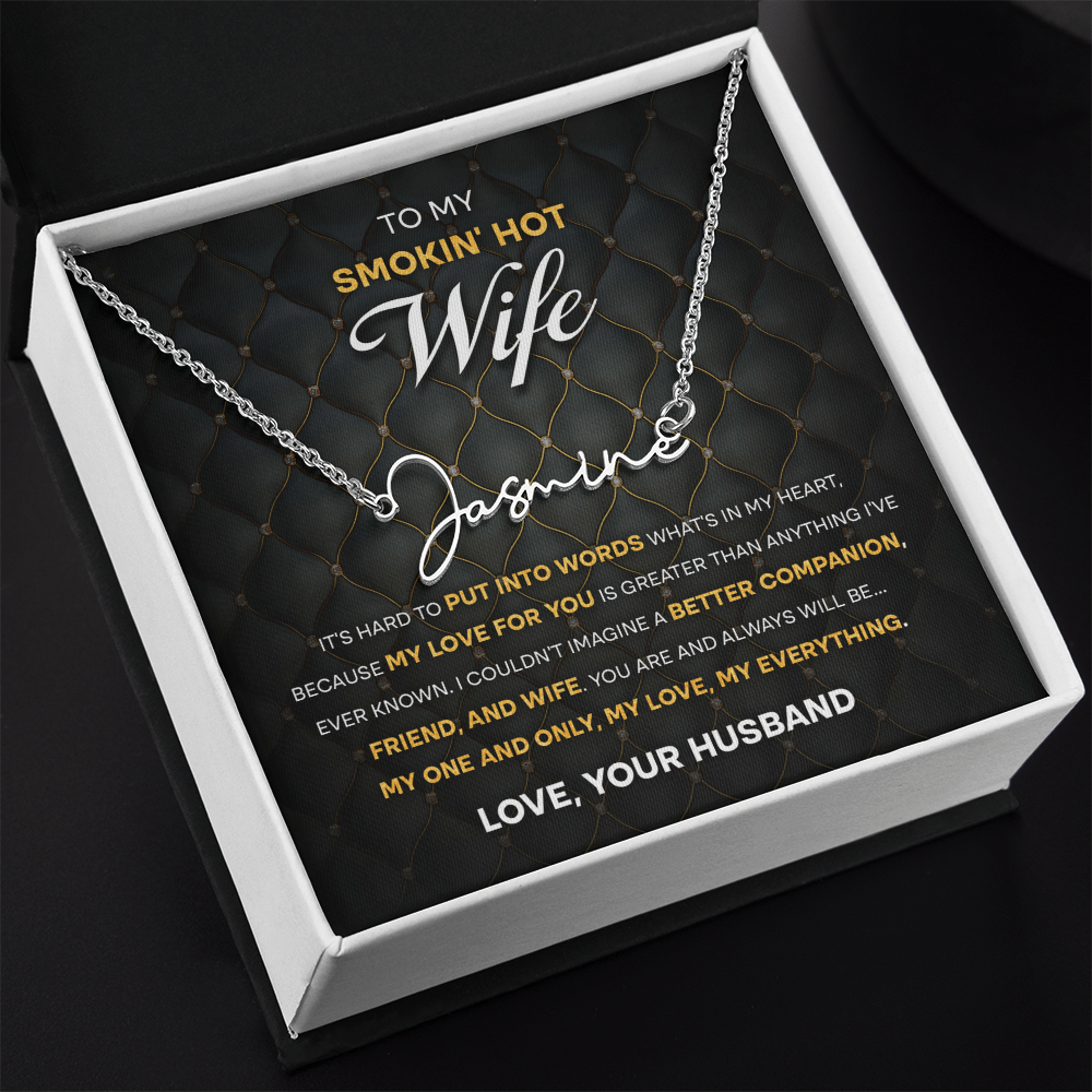 Wife - One & Only Signature Name Necklace