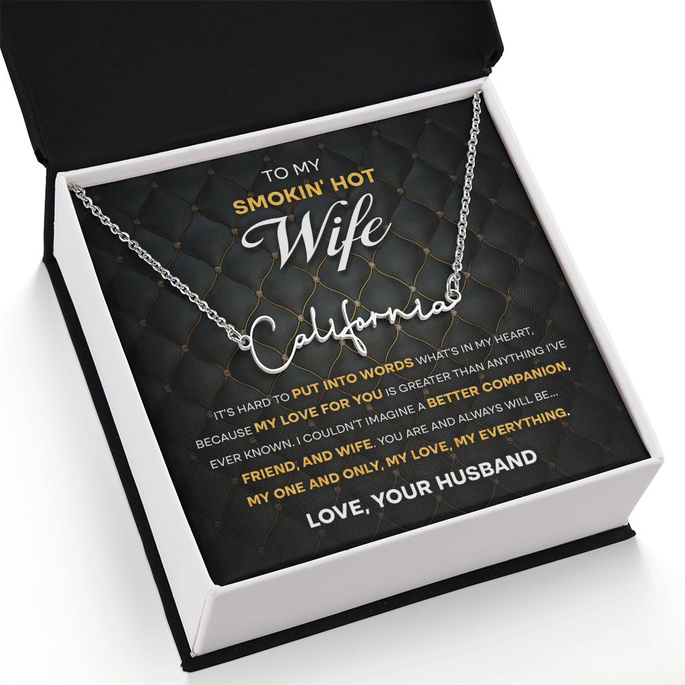 Wife - One & Only Signature Name Necklace