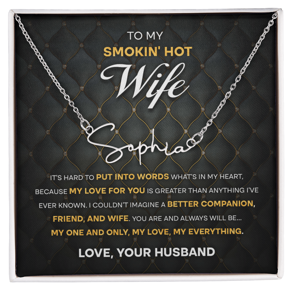 Wife - One & Only Signature Name Necklace