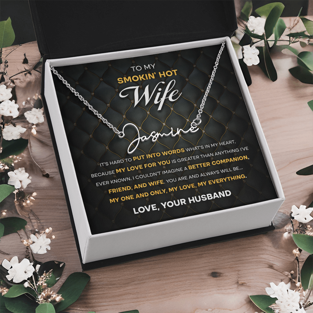 Wife - One & Only Signature Name Necklace