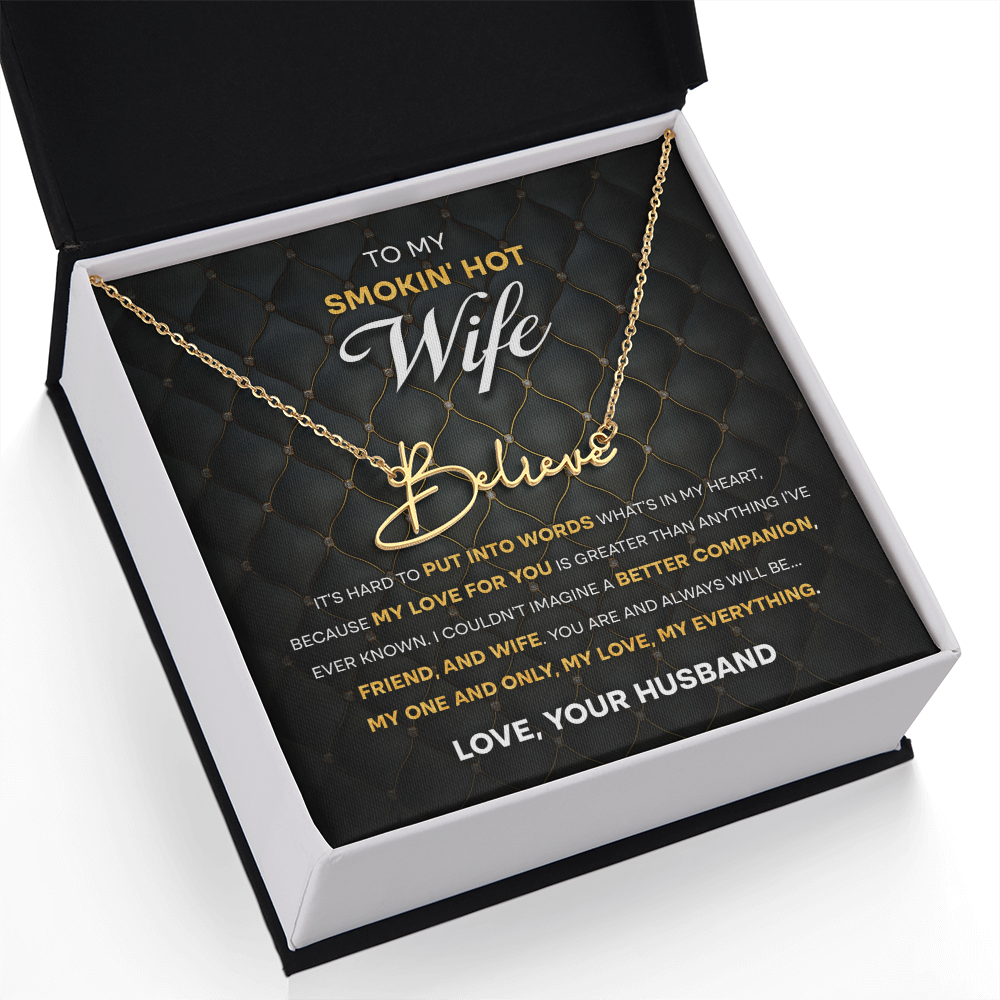 Wife - One & Only Signature Name Necklace