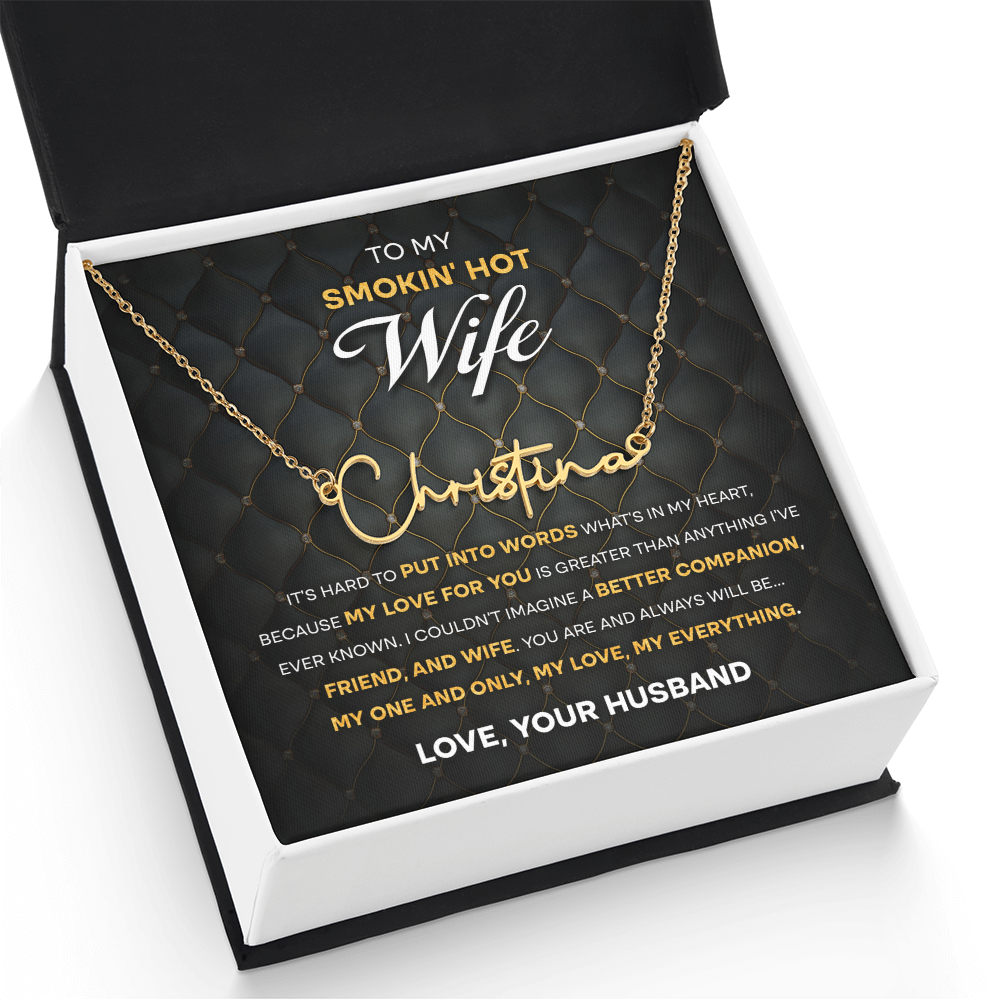 Wife - One & Only Signature Name Necklace