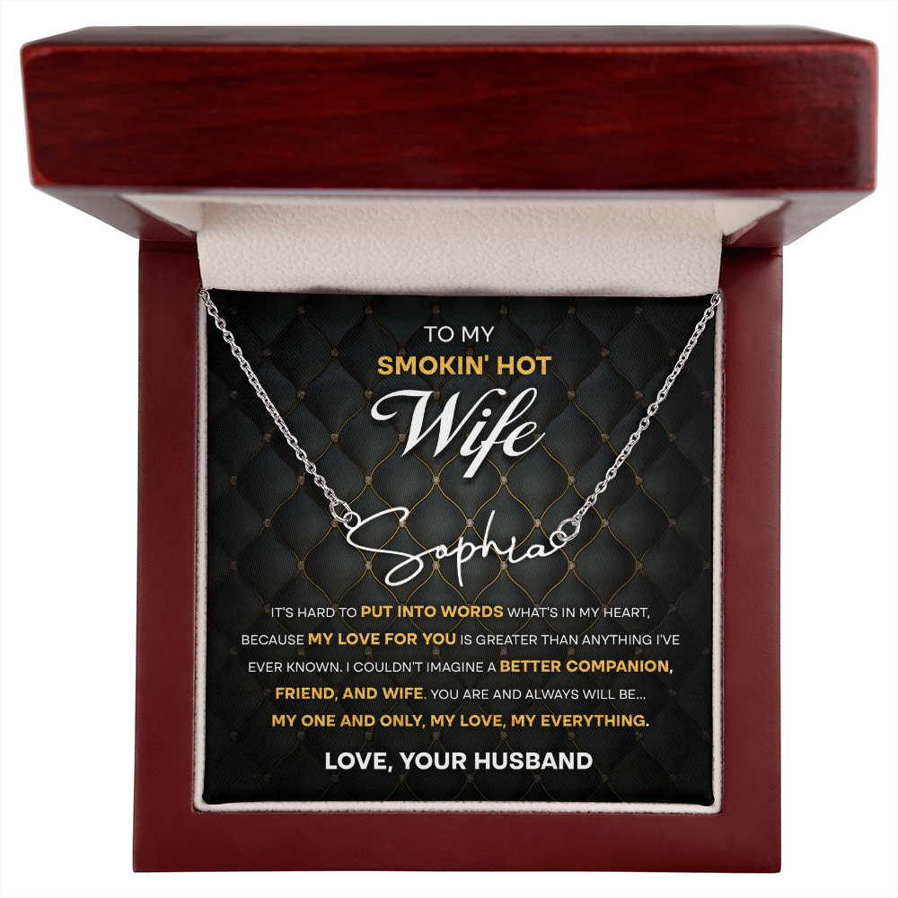 Wife - One & Only Signature Name Necklace