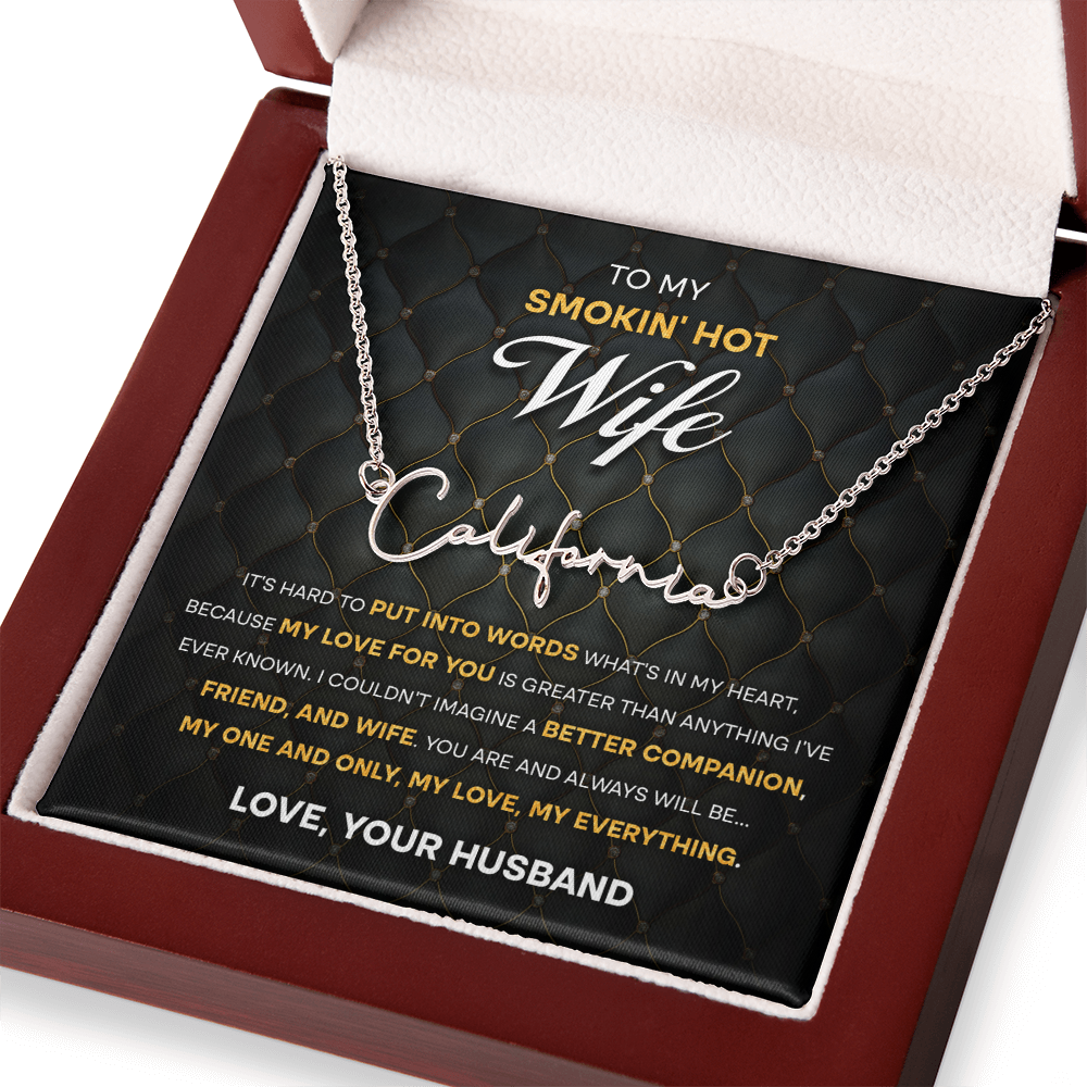 Wife - One & Only Signature Name Necklace