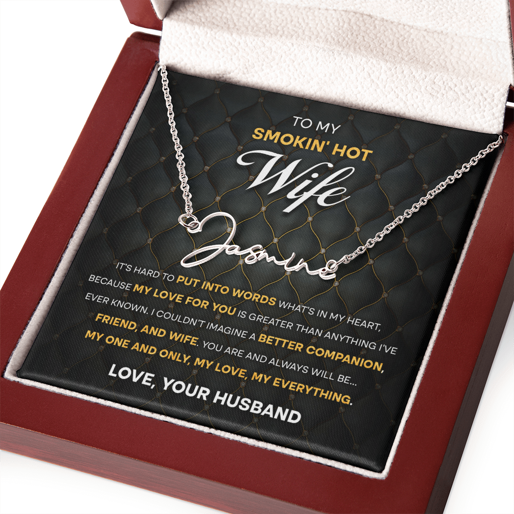 Wife - One & Only Signature Name Necklace