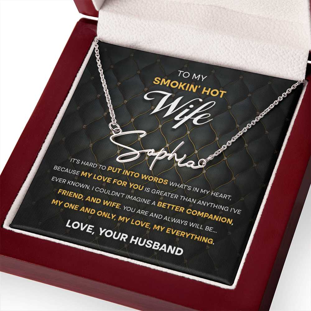 Wife - One & Only Signature Name Necklace