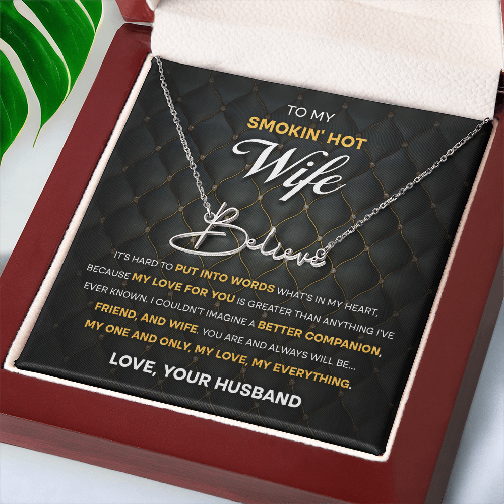 Wife - One & Only Signature Name Necklace