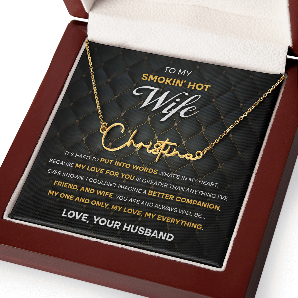 Wife - One & Only Signature Name Necklace