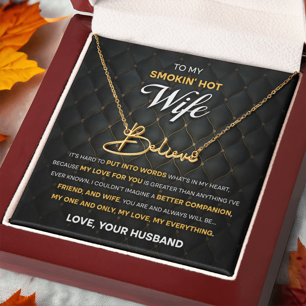 Wife - One & Only Signature Name Necklace