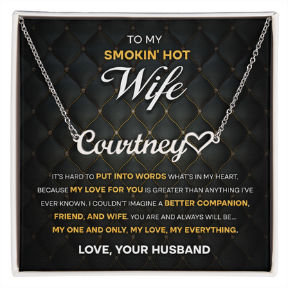 Wife - One & Only Heart Name Necklace