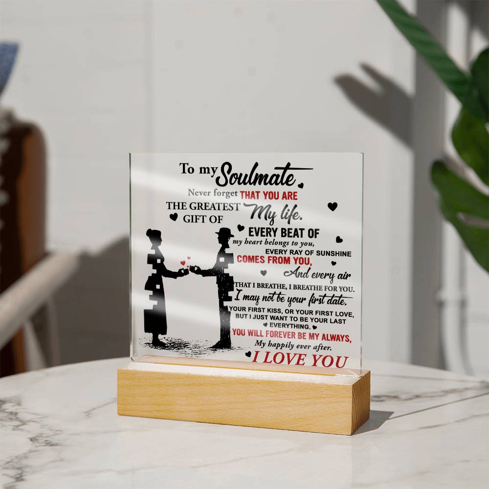 Wife - Breathe For You Acrylic Square Plaque