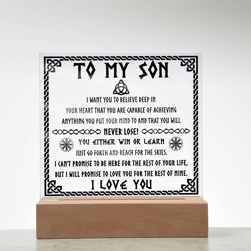 Son - Never Lose  Acrylic Square Plaque