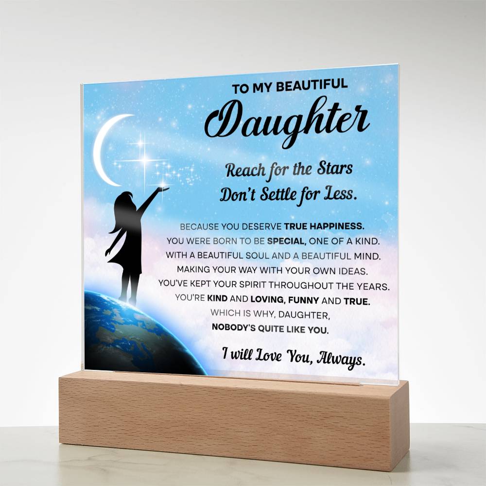 Daughter - Kind & Loving Acrylic Square Plaque